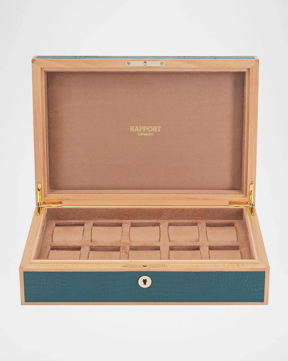 Rapport Clarendon Croc-Embossed Leather Ten Watch Box | Thumbnail 2 Rapport Clarendon Croc-Embossed Leather Ten Watch Box | Thumbnail 2