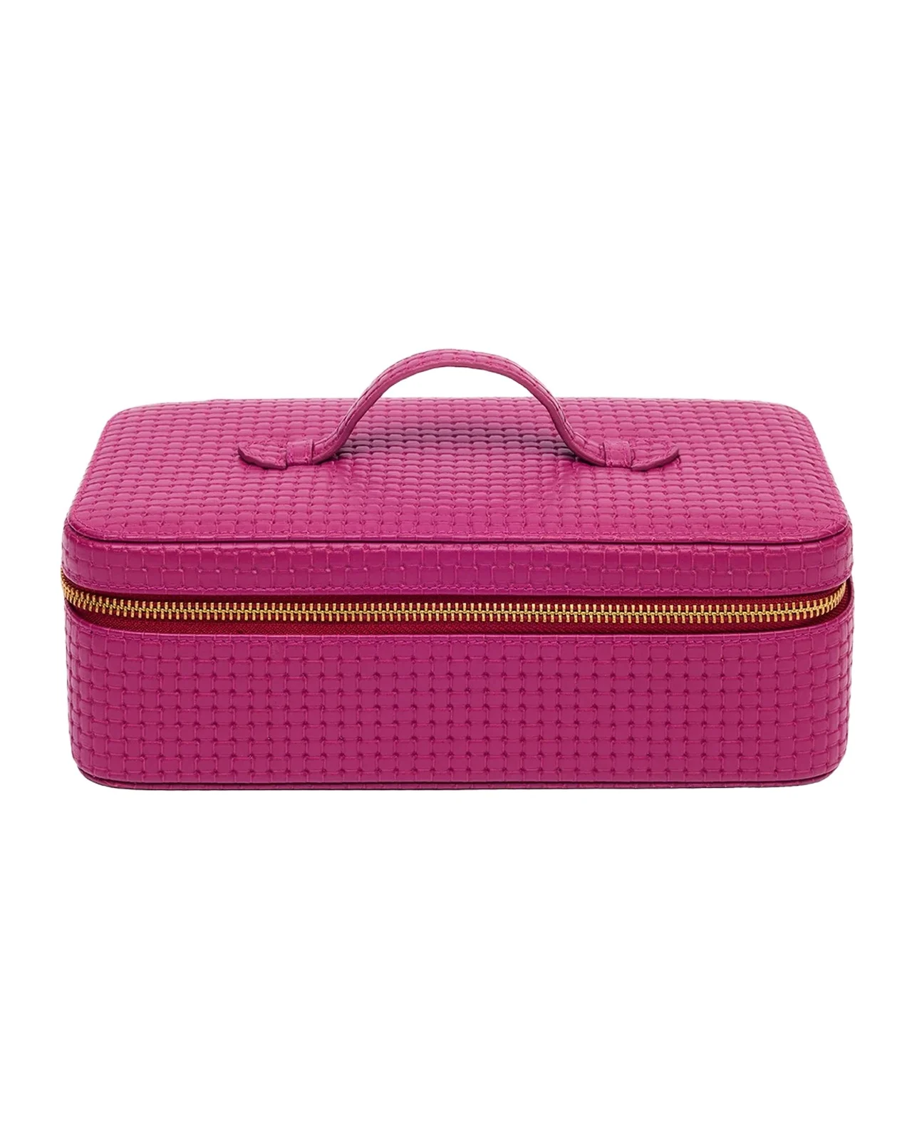 Charlotte Basketweave-Embossed Leather Jewelry Case Charlotte Basketweave-Embossed Leather Jewelry Case