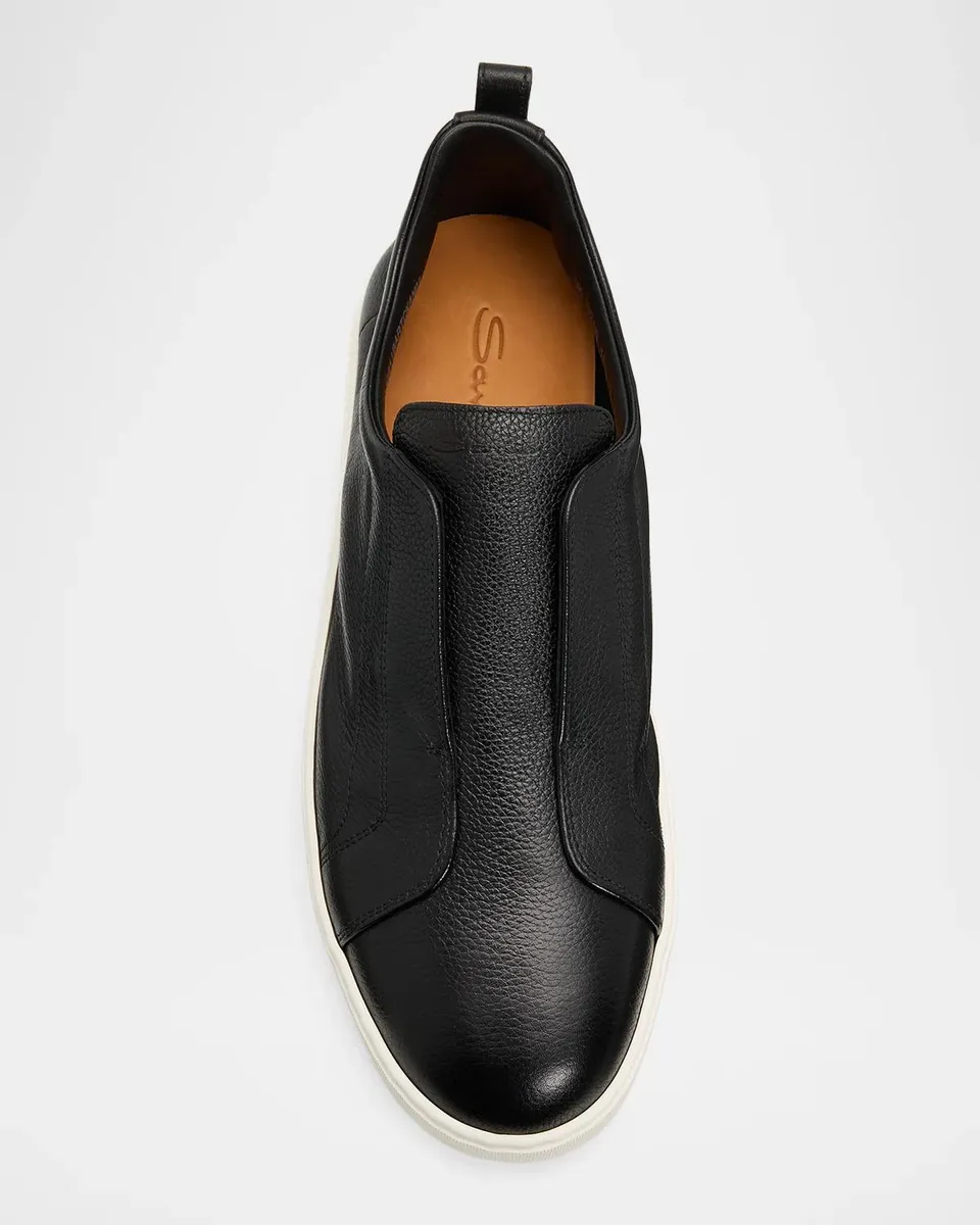 Santoni Men's Visctory Leather Slip-On Sneakers | Thumbnail 4 Santoni Men's Visctory Leather Slip-On Sneakers | Thumbnail 4