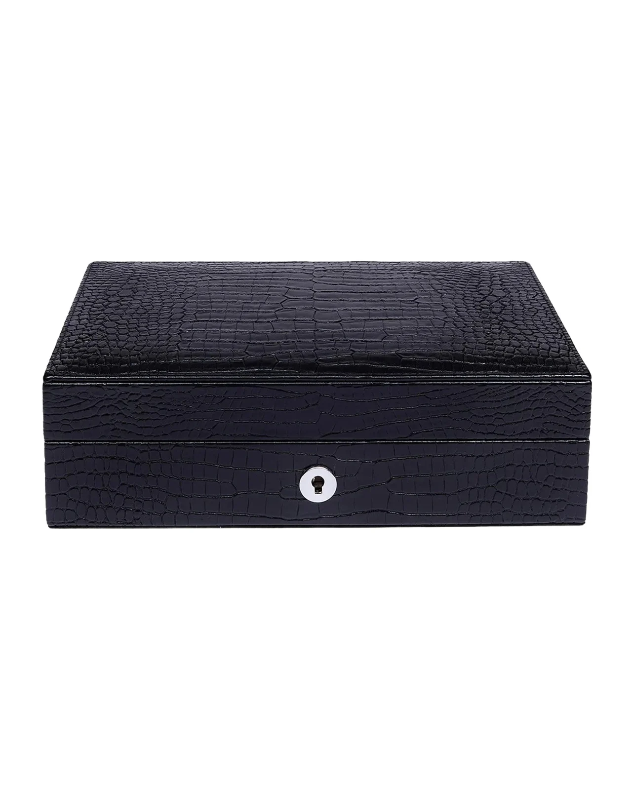 Rapport Brompton Small Croc-Embossed Leather Humidor