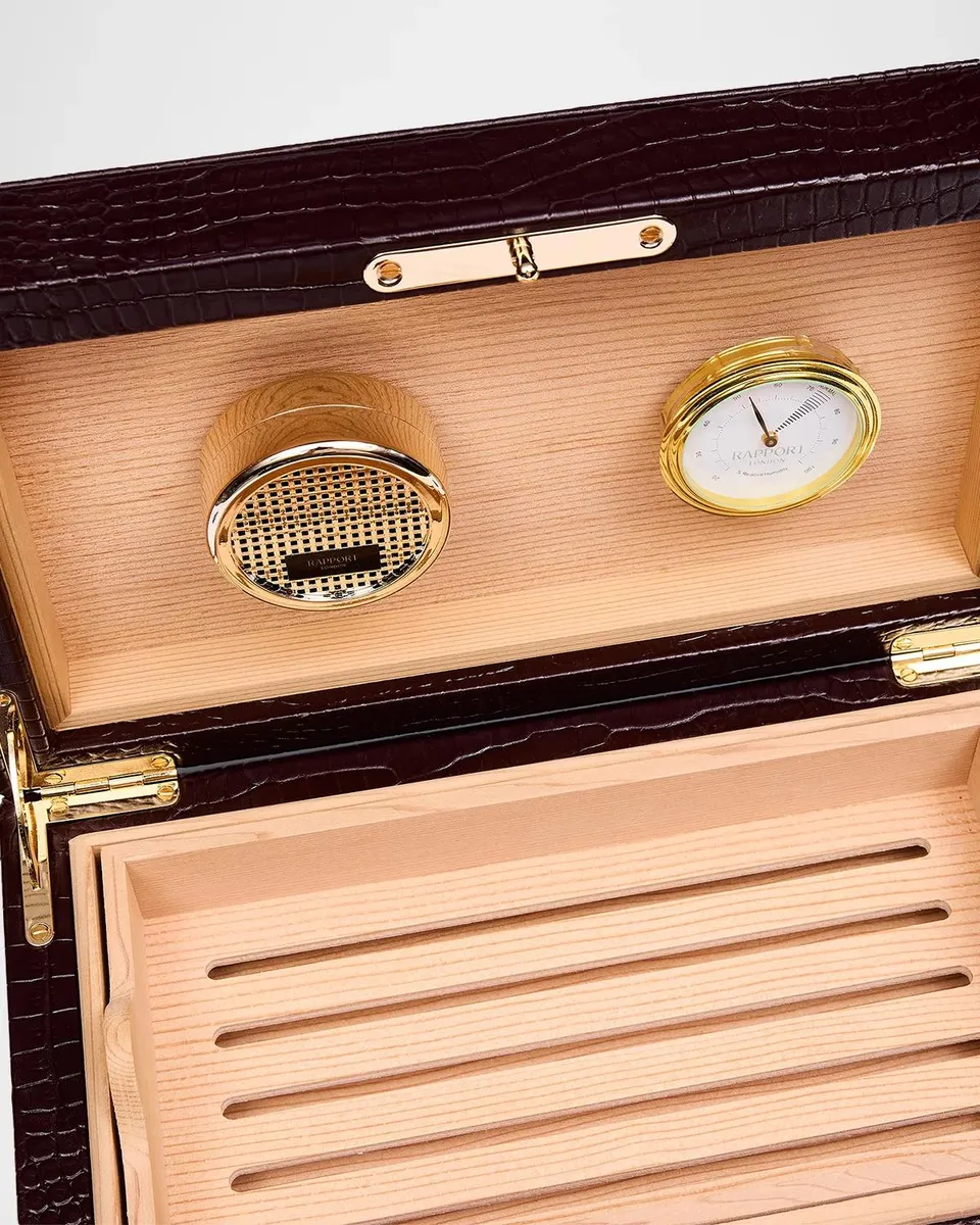 Rapport Brompton Small Croc-Embossed Leather Humidor | Thumbnail 6 Rapport Brompton Small Croc-Embossed Leather Humidor | Thumbnail 6