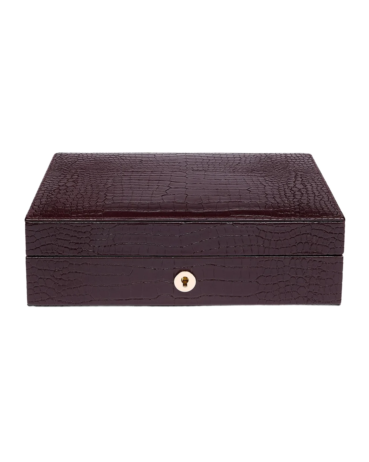 Brompton Small Croc-Embossed Leather Humidor Brompton Small Croc-Embossed Leather Humidor