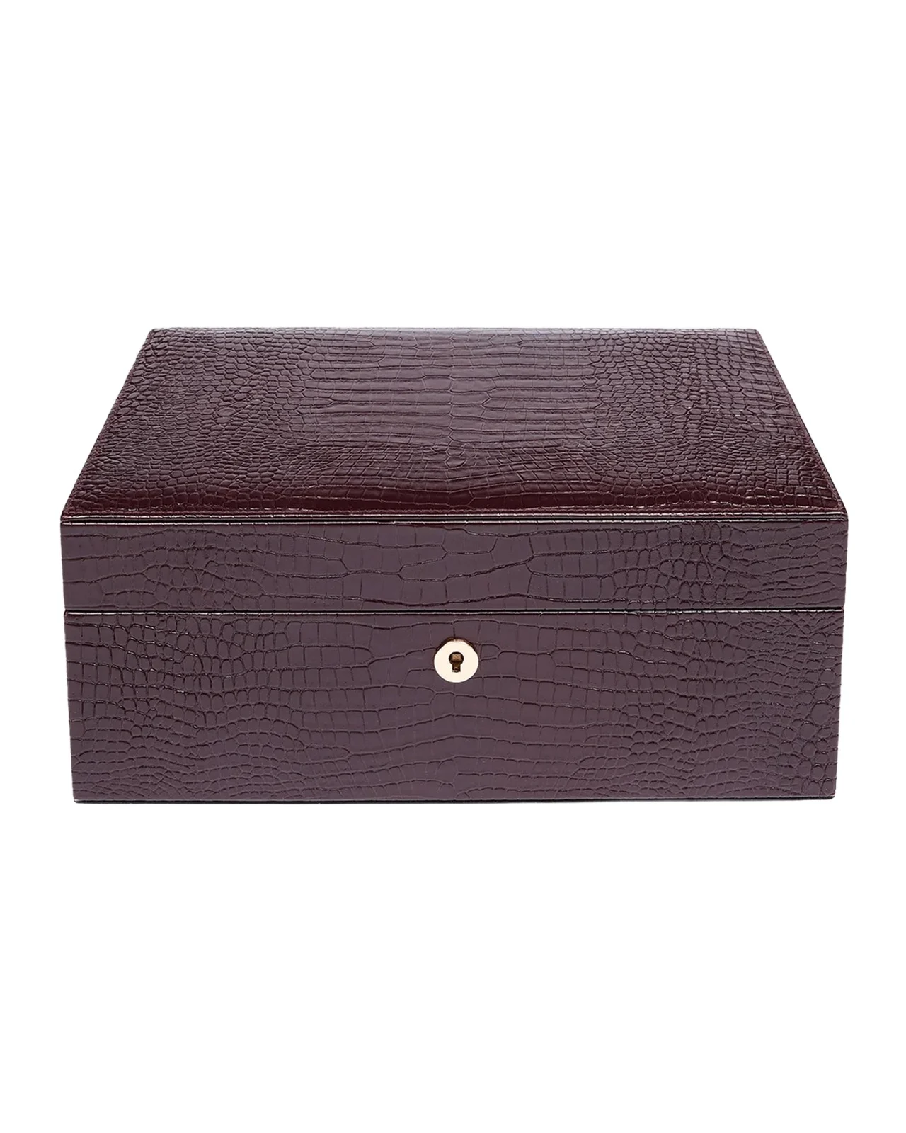 Rapport Brompton Large Croc-Embossed Leather Humidor