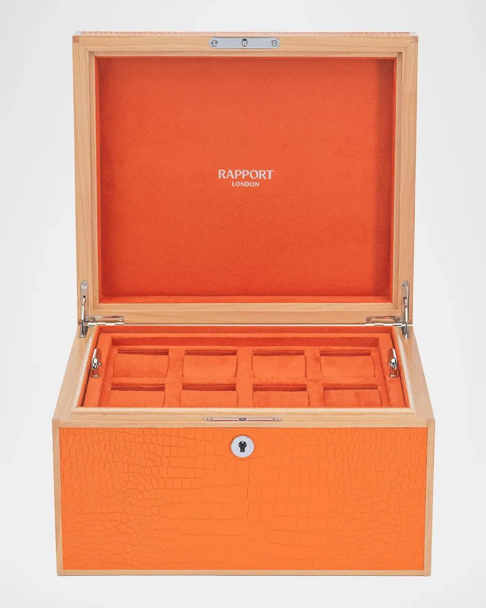 Rapport Clarendon Croc-Embossed Leather Sixteen Watch Box | Thumbnail 2
