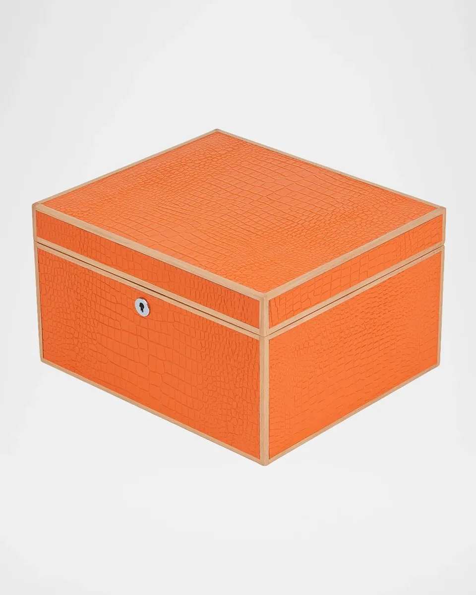 Rapport Clarendon Croc-Embossed Leather Sixteen Watch Box | Thumbnail 4