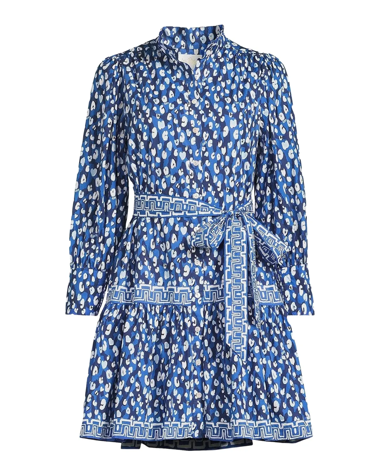 Drena Animal-Print Cotton Mini-Shirtdress Drena Animal-Print Cotton Mini-Shirtdress