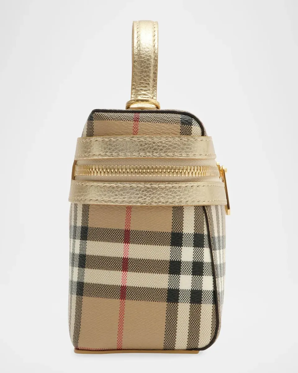 Burberry Leather-Trim Check Vanity Bag | Thumbnail 3