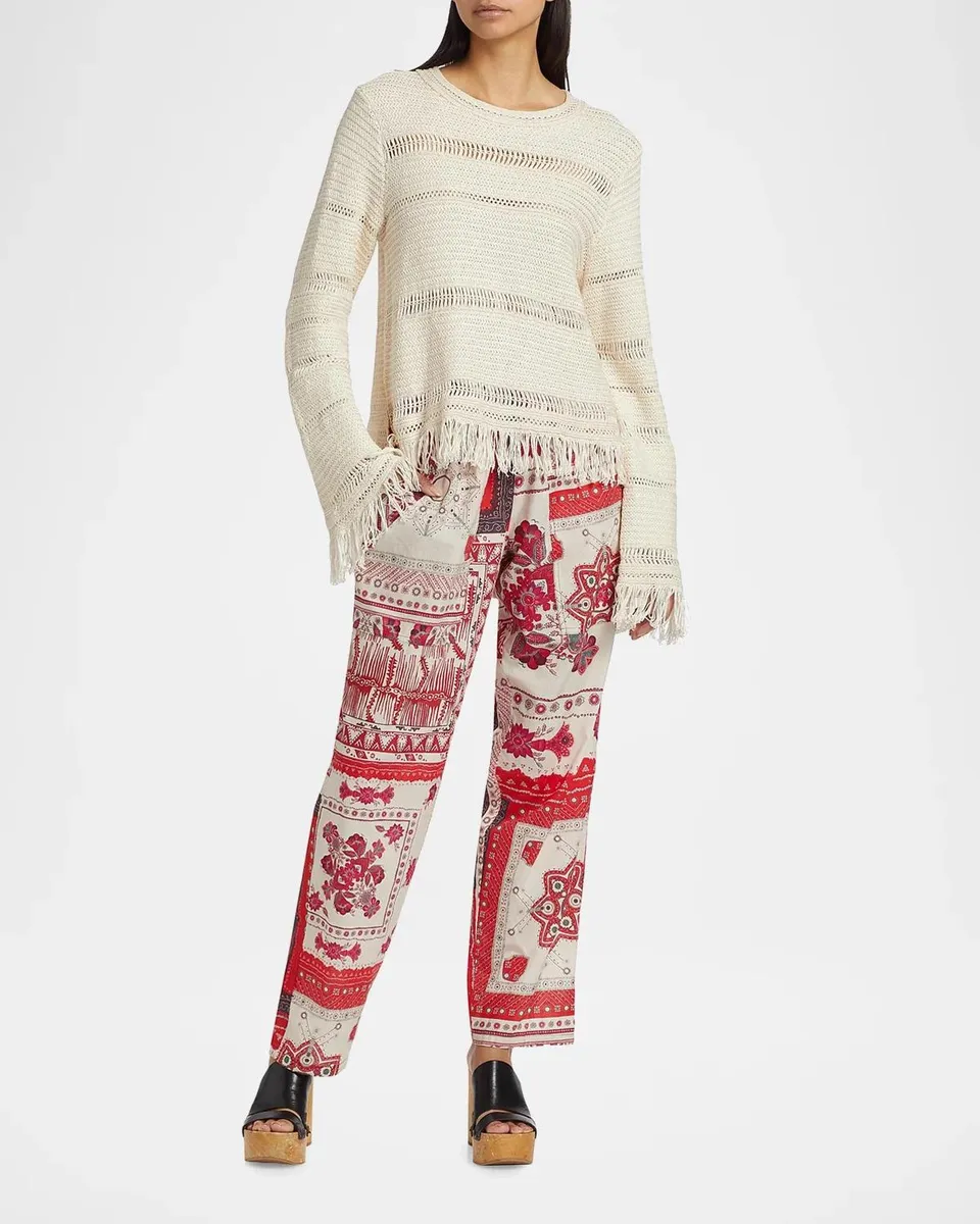 Etoile Isabel Marant Azilis Cotton Fringe-Trim Sweater | Thumbnail 2