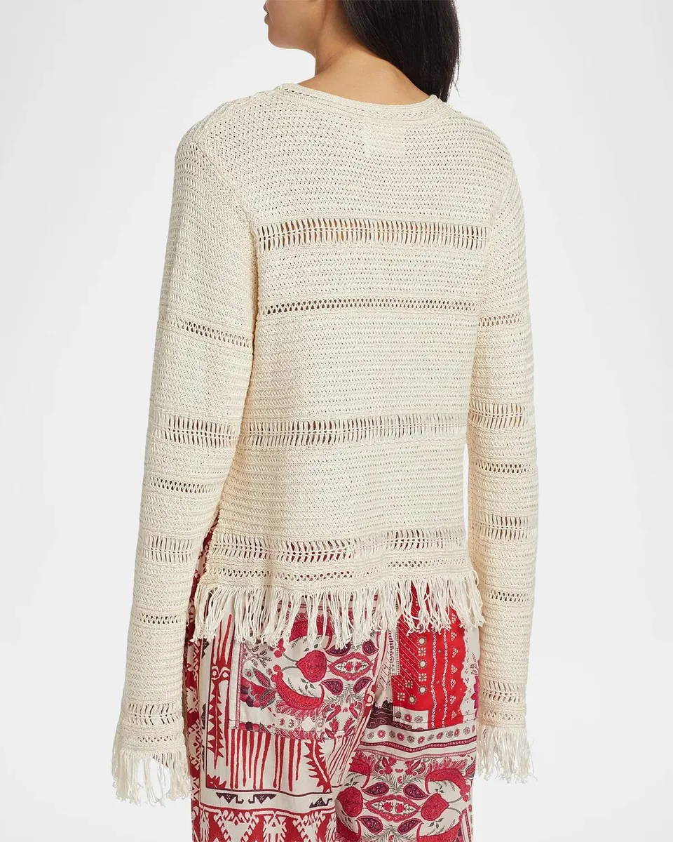 Etoile Isabel Marant Azilis Cotton Fringe-Trim Sweater | Thumbnail 3