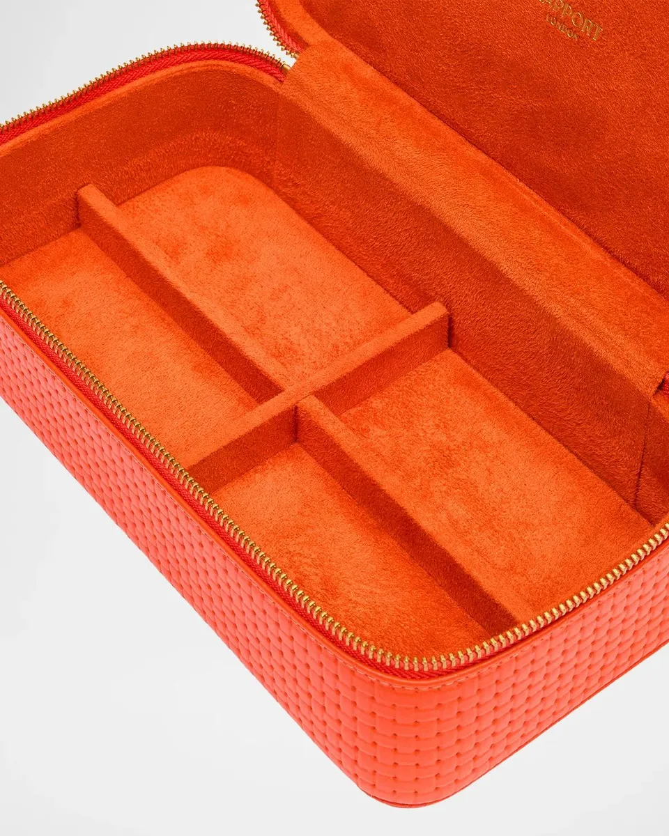 Rapport Charlotte Basketweave-Embossed Leather Jewelry Case | Thumbnail 6 Rapport Charlotte Basketweave-Embossed Leather Jewelry Case | Thumbnail 6