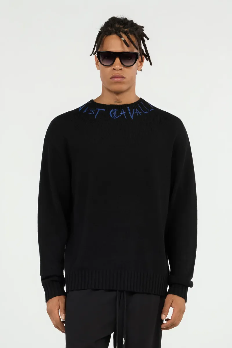 Roberto Cavalli Black Sweater With Embroidered Logo | Thumbnail 2 Roberto Cavalli Black Sweater With Embroidered Logo | Thumbnail 2