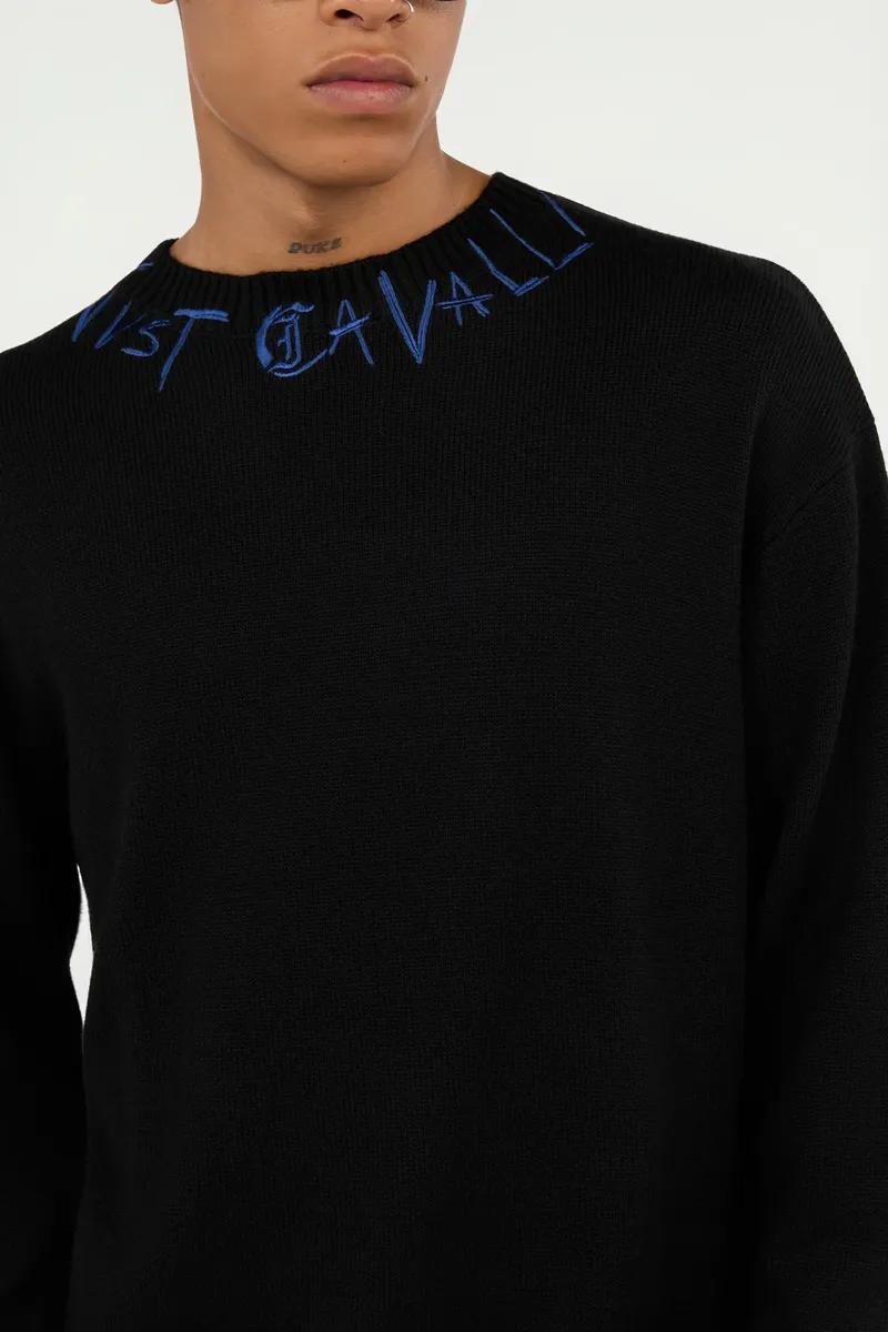Roberto Cavalli Black Sweater With Embroidered Logo | Thumbnail 4 Roberto Cavalli Black Sweater With Embroidered Logo | Thumbnail 4