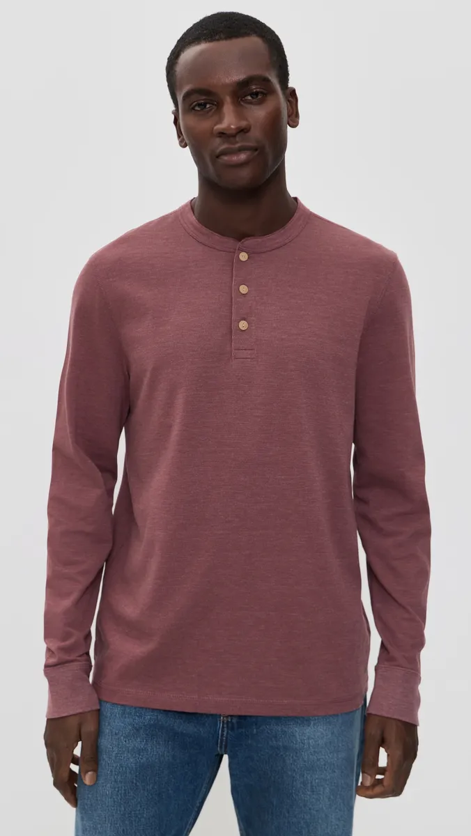 Faherty Long Sleeve Waffle Henley | Thumbnail 2 Faherty Long Sleeve Waffle Henley | Thumbnail 2