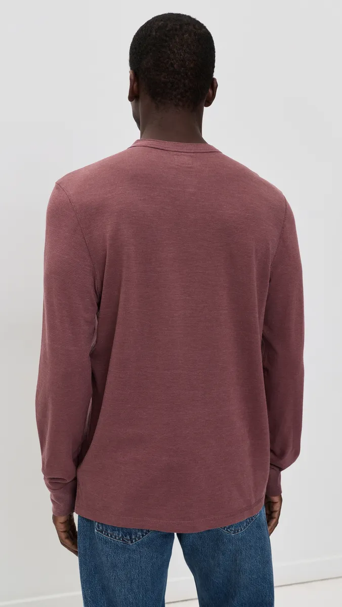 Faherty Long Sleeve Waffle Henley | Thumbnail 3 Faherty Long Sleeve Waffle Henley | Thumbnail 3