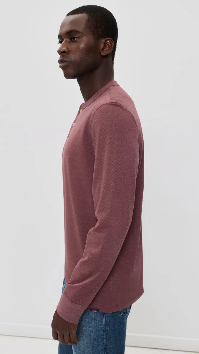 Faherty Long Sleeve Waffle Henley | Thumbnail 4 Faherty Long Sleeve Waffle Henley | Thumbnail 4