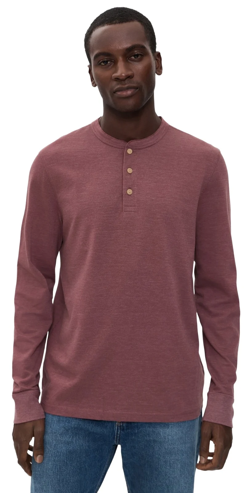 Faherty Long Sleeve Waffle Henley