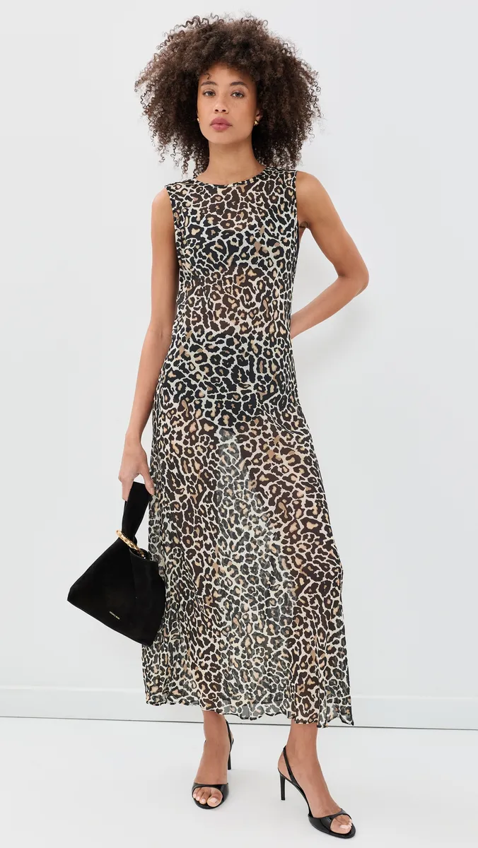 VRG GRL Francesca Sheer Maxi Leopard Dress | Thumbnail 2