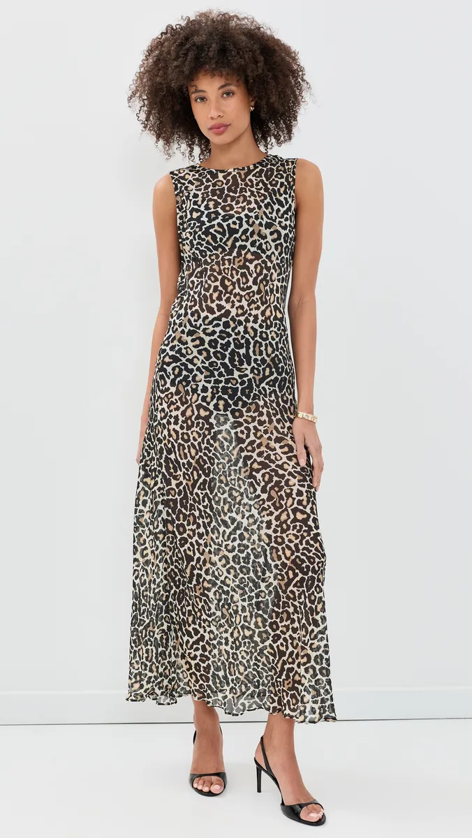 VRG GRL Francesca Sheer Maxi Leopard Dress | Thumbnail 5