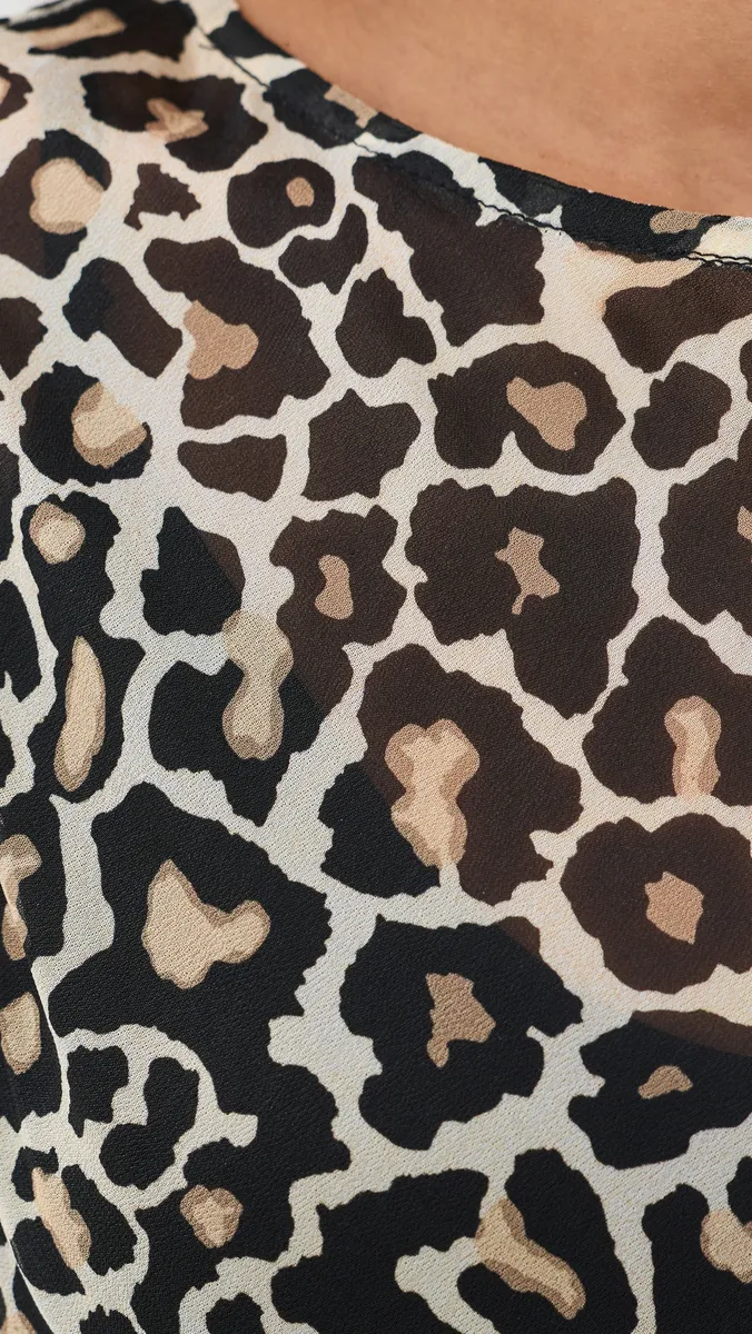 VRG GRL Francesca Sheer Maxi Leopard Dress | Thumbnail 6