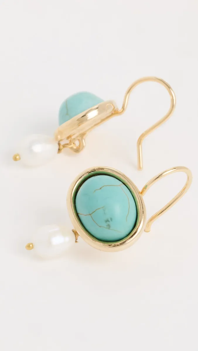 Shashi Turquoise Gemstone Drop Earrings | Thumbnail 4 Shashi Turquoise Gemstone Drop Earrings | Thumbnail 4