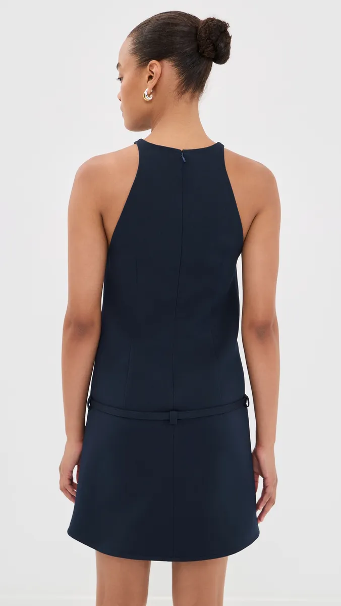 Courrèges A-Line Belted Twill Mini Dress | Thumbnail 3 Courrèges A-Line Belted Twill Mini Dress | Thumbnail 3
