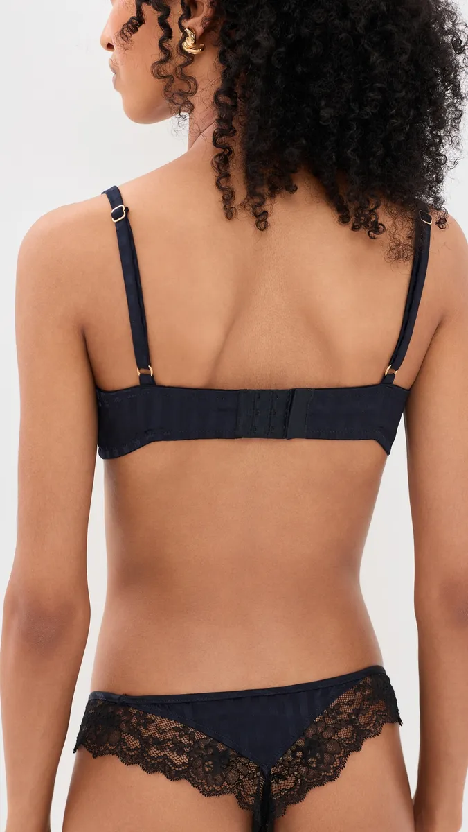 Versace Lace Trim Silk Thong Panties | Thumbnail 3