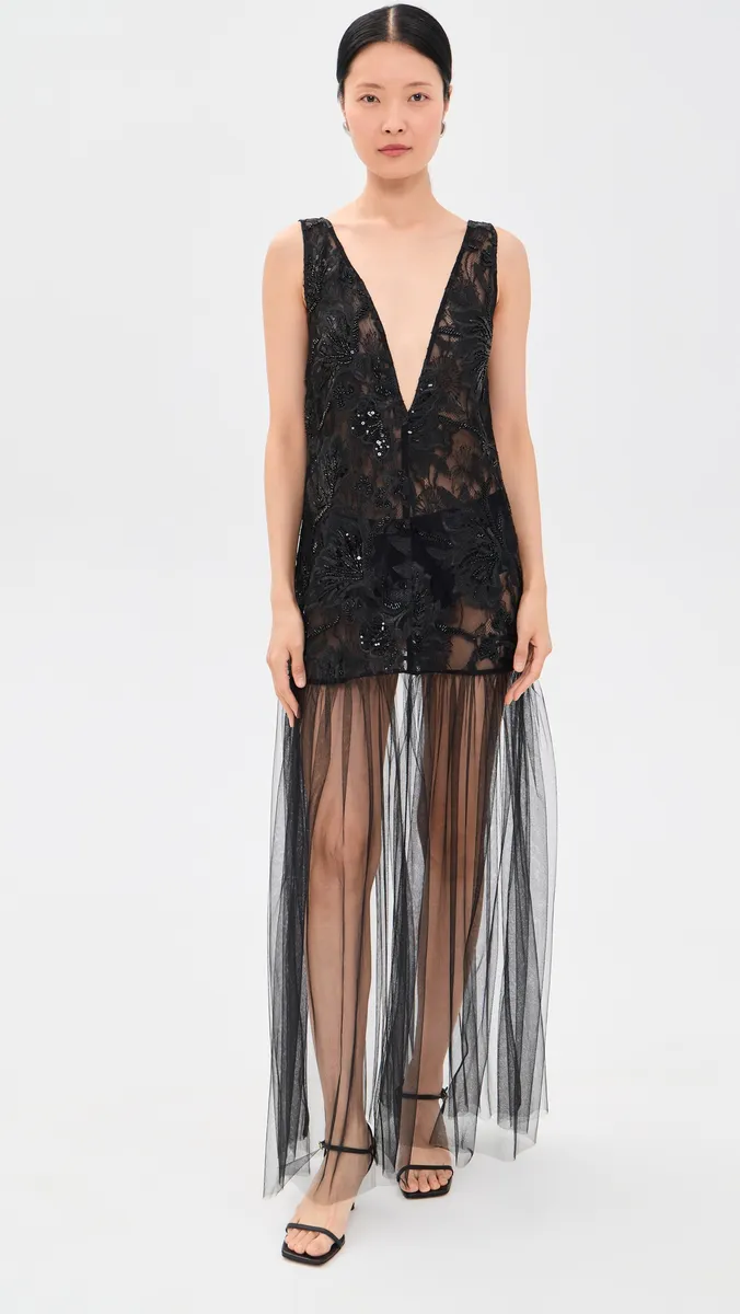 Aknvas Anastasia Beaded Layered Gown | Thumbnail 2
