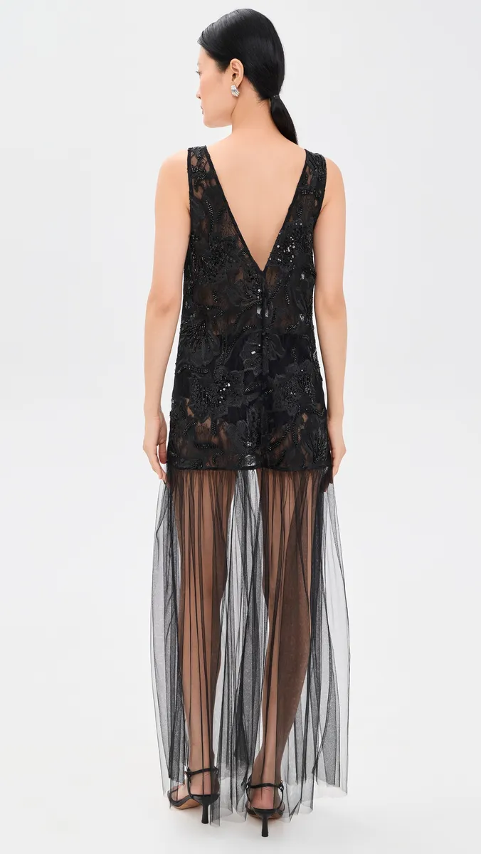 Aknvas Anastasia Beaded Layered Gown | Thumbnail 3