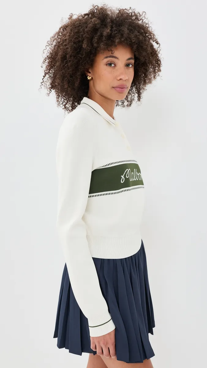 Malbon Elaine Long Sleeve Knit Polo | Thumbnail 4 Malbon Elaine Long Sleeve Knit Polo | Thumbnail 4