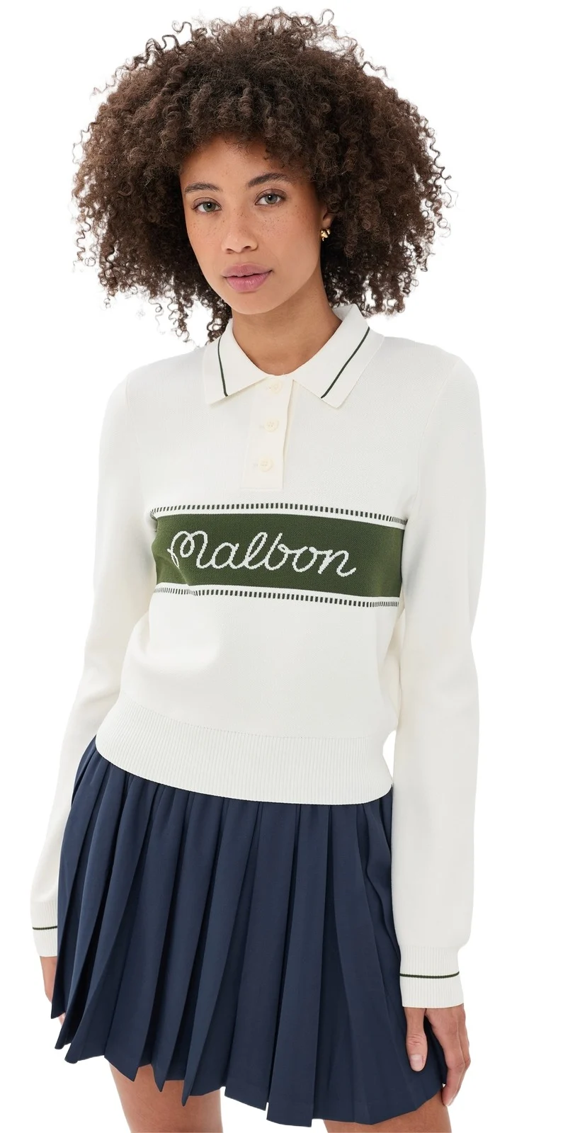 Elaine Long Sleeve Knit Polo