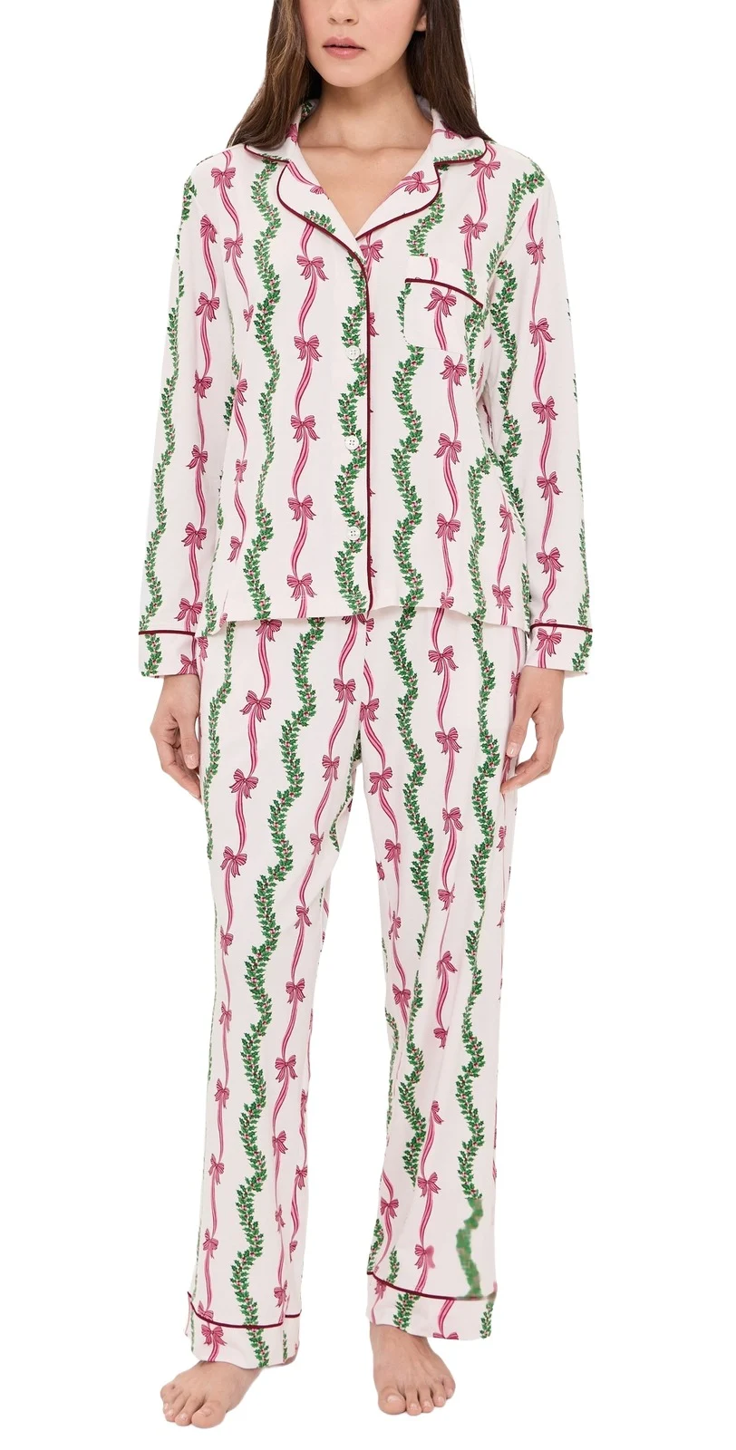 Printfresh Ribbons & Bows Long Pajama Set