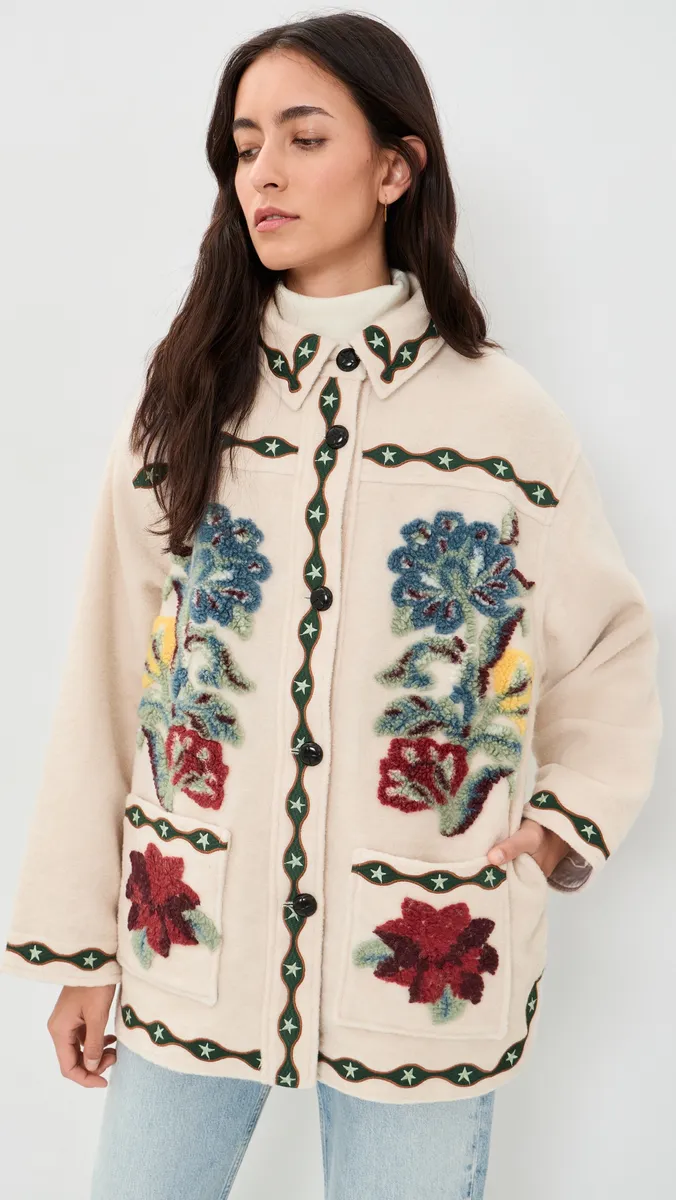 Farm Rio Lunar Boho Fleece Coat | Thumbnail 2
