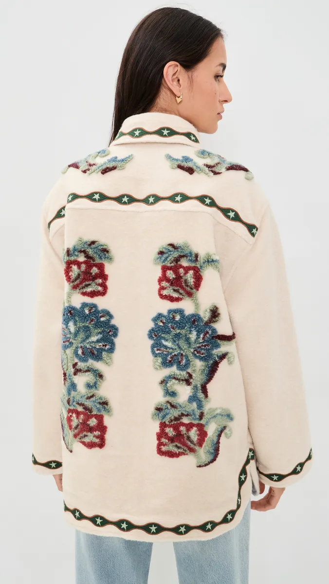 Farm Rio Lunar Boho Fleece Coat | Thumbnail 3