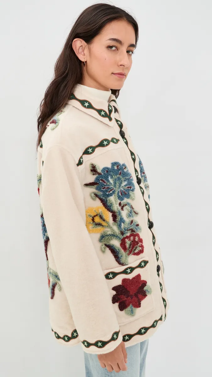 Farm Rio Lunar Boho Fleece Coat | Thumbnail 4