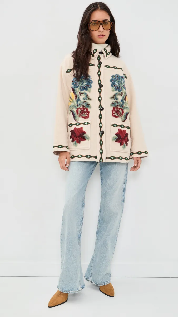 Farm Rio Lunar Boho Fleece Coat | Thumbnail 5
