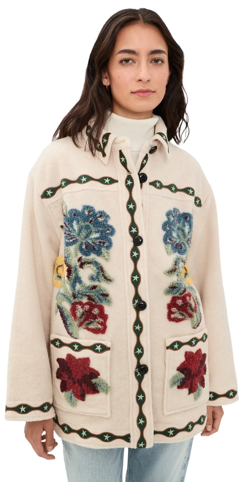Farm Rio Lunar Boho Fleece Coat