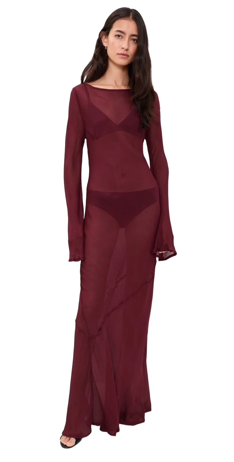 VRG GRL Luka Sheer Bias Maxi Dress