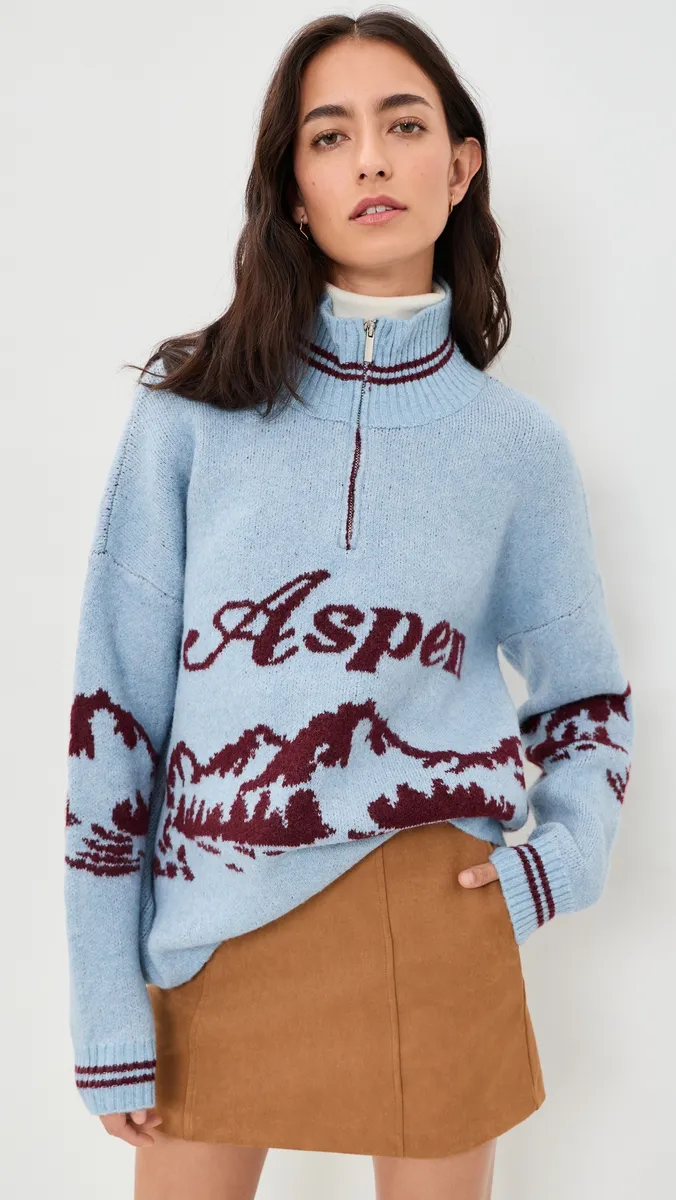 Another Girl Aspen Quarter Zip Sweater | Thumbnail 2