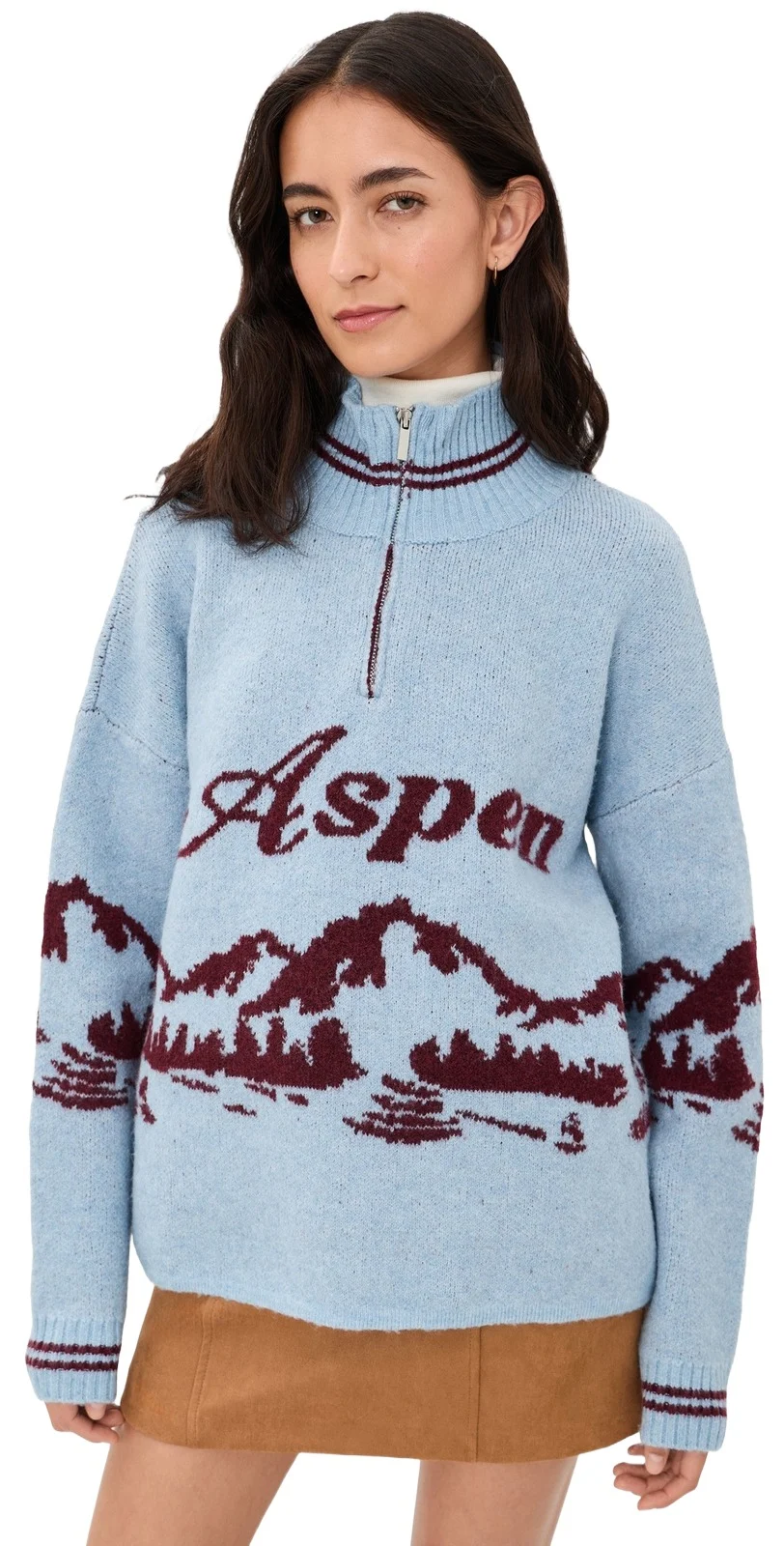 Another Girl Aspen Quarter Zip Sweater