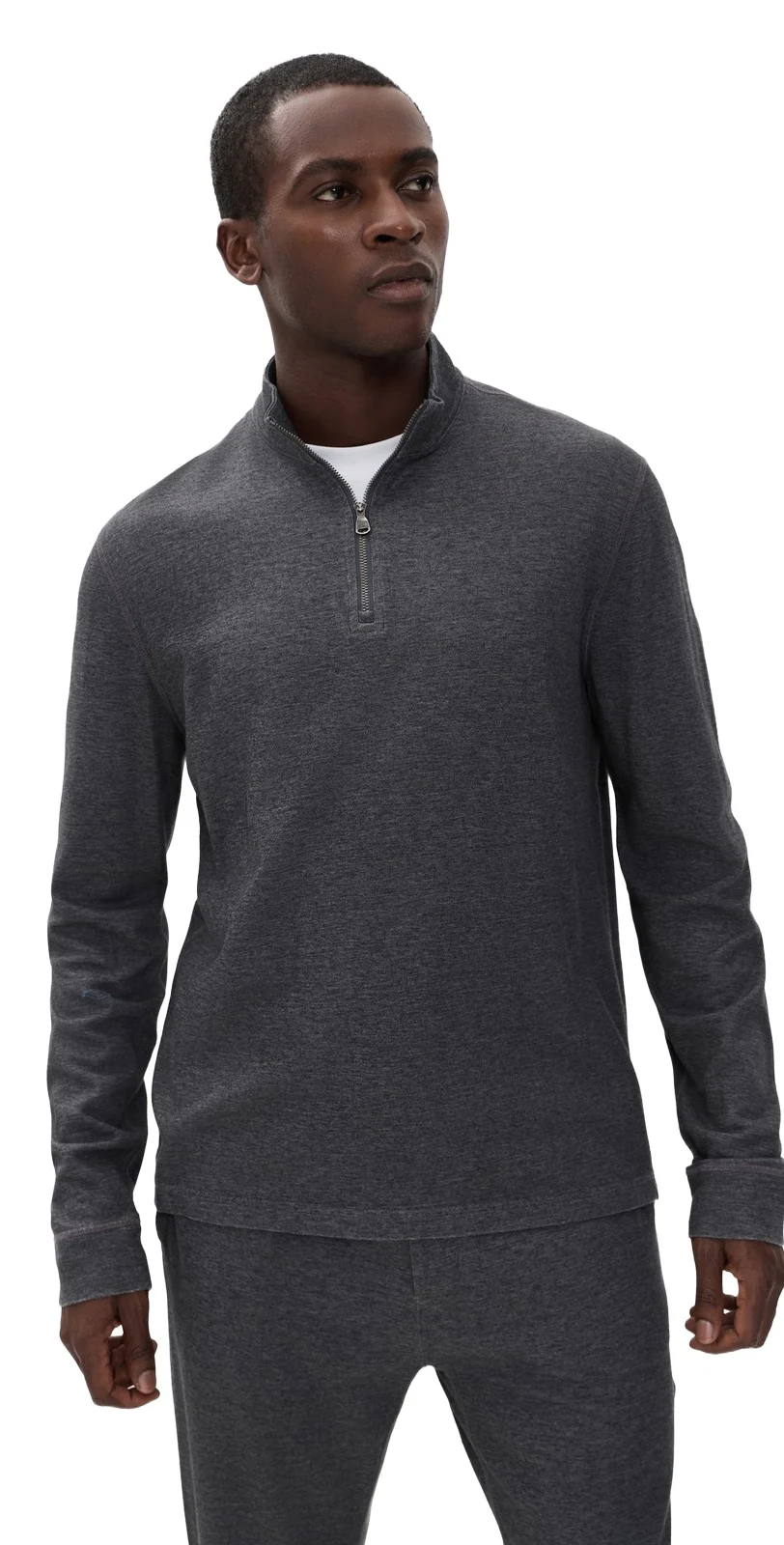 Faherty Knit Melange Quarter Zip Pullover