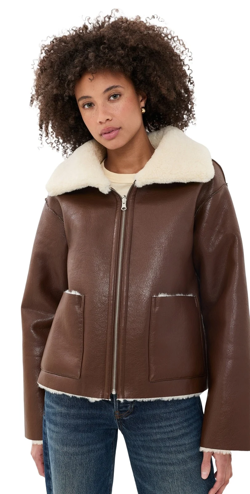 Z Supply Jensen Faux Leather Bomber Jacket