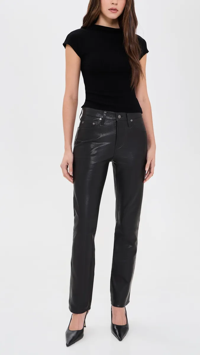 Citizens of Humanity Savannah Cigarette Lambskin Leather Pants | Thumbnail 5