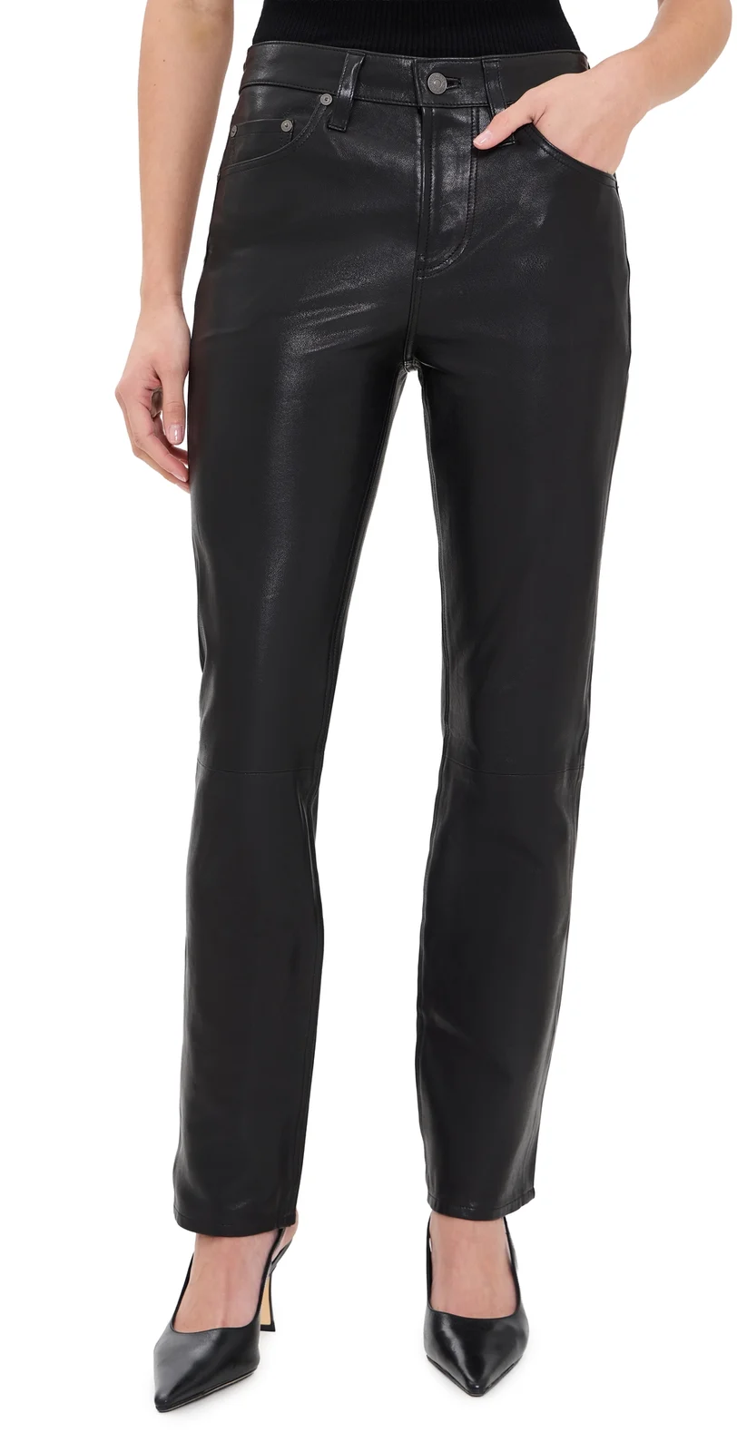 Savannah Cigarette Lambskin Leather Pants