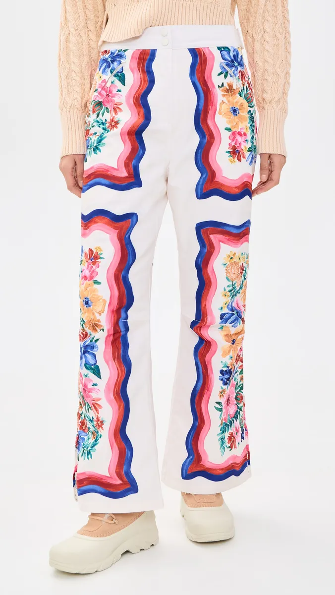 Farm Rio Floraline Scarf Cream Ski Pants | Thumbnail 2