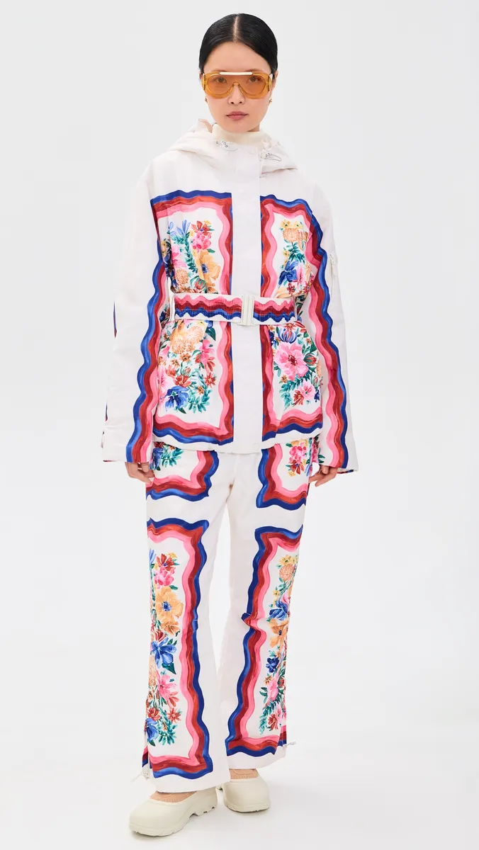 Farm Rio Floraline Scarf Cream Ski Pants | Thumbnail 5