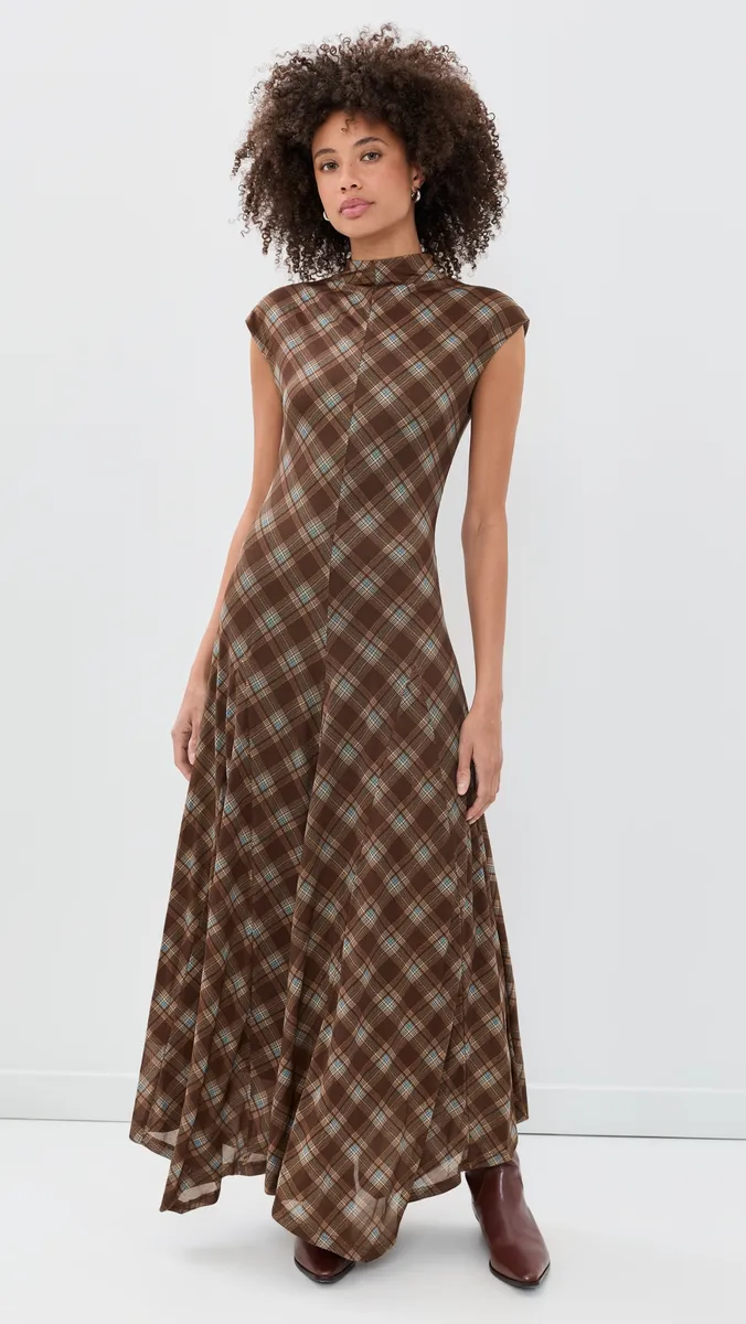 Another Girl Slinky Check Gidet Maxi Dress | Thumbnail 2 Another Girl Slinky Check Gidet Maxi Dress | Thumbnail 2