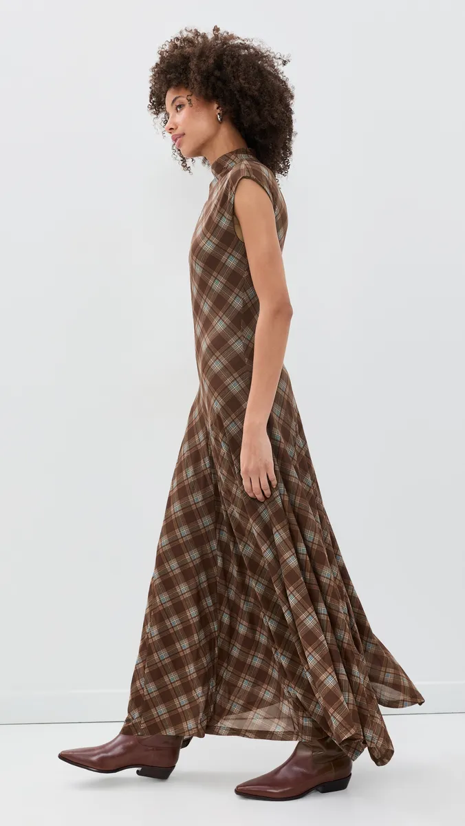 Another Girl Slinky Check Gidet Maxi Dress | Thumbnail 4 Another Girl Slinky Check Gidet Maxi Dress | Thumbnail 4