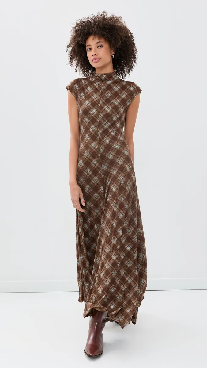 Another Girl Slinky Check Gidet Maxi Dress | Thumbnail 5 Another Girl Slinky Check Gidet Maxi Dress | Thumbnail 5