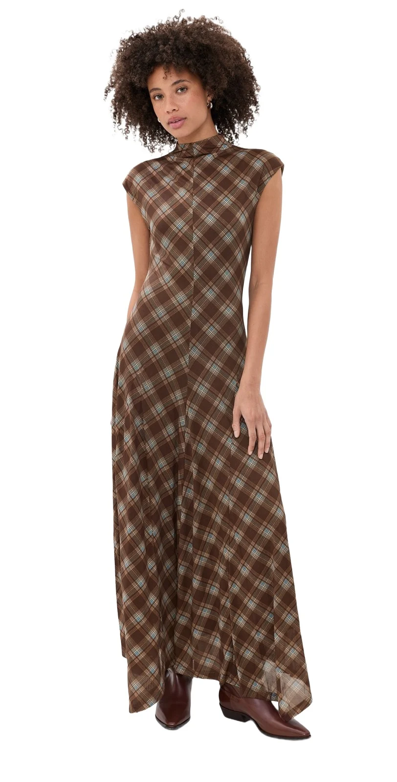 Another Girl Slinky Check Gidet Maxi Dress