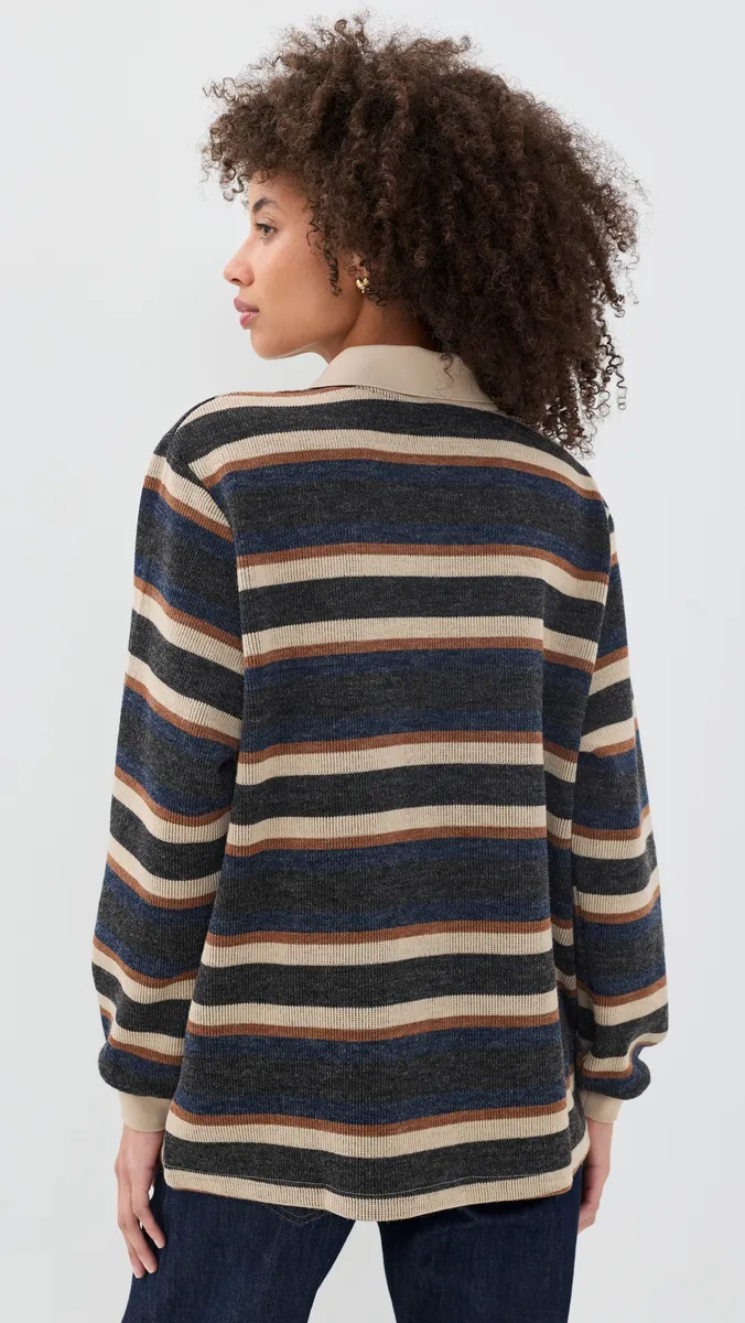 Adidas Stripe Knitted Polo Sweater | Thumbnail 3 Adidas Stripe Knitted Polo Sweater | Thumbnail 3
